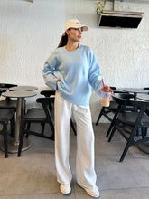 Oversize Salaş Yumuşak Dokulu Şardonlu Triko Kazak 2623 - Mavi